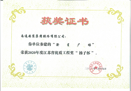 2020年度省優(yōu)質工程獎“揚子杯”（澄星廣場）